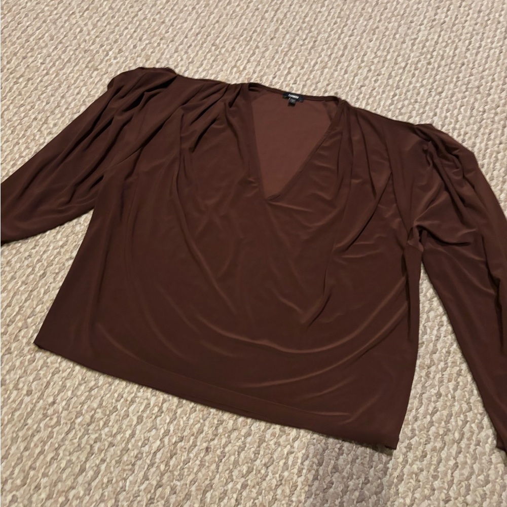 Women's Elegant Brown Women's Top - Express Size L NWOT